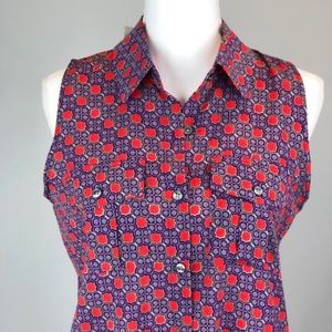 Ann Taylor Sleeveless  Button Down Sz S